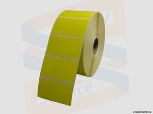 Zebra Etiketten - Direct Thermisch Gecoat - 57x32mm - Geel - rol à 2.100 stuks - Permanent